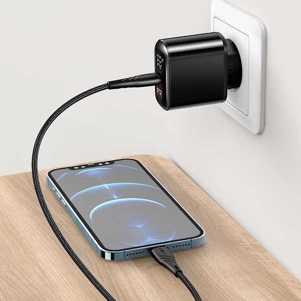 McDodo-nettladdare, universal, rask PD-nedlasting, 20W, 2xUSB, USB-C, LCD