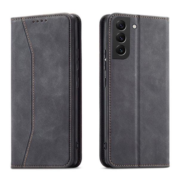 Magnet Fancy Case Case for Samsung Galaxy S22 Card Lommebokbeskytter? stå svart