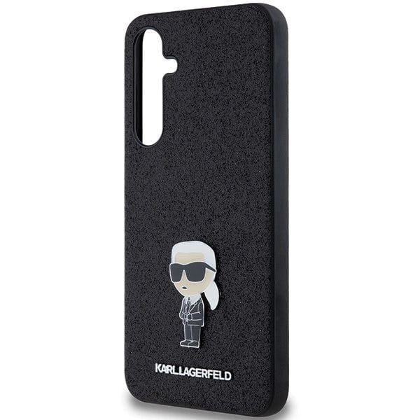 Karl Lagerfeld Fast Glitter Ikonik Logo Metal Pin Beskyttelsesveske til Samsung Galaxy A35 - Svart