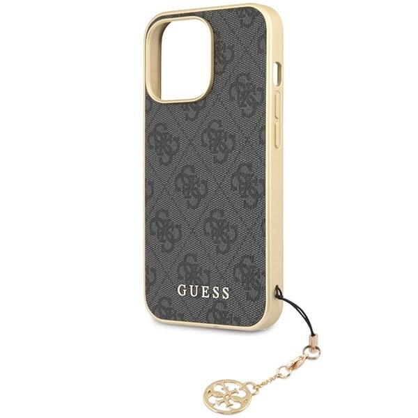 Guess 4G Charms Collection GUHCP14XGF4GGR-deksel til iPhone 14 Pro Max - Grå