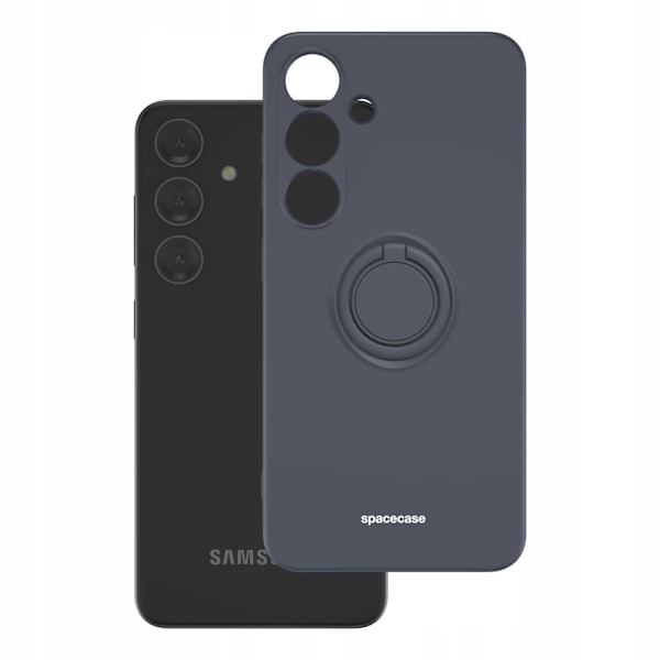 Spacecase Silikonecase Ring För Galaxy S24 Svart Skydd