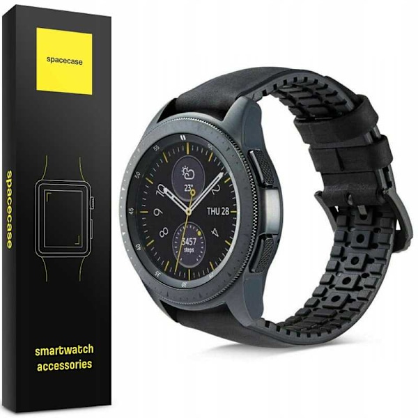 Spacecase Klorrem 20Mm Svart Läder För Apple Watch 2 3 4 5 6 Se