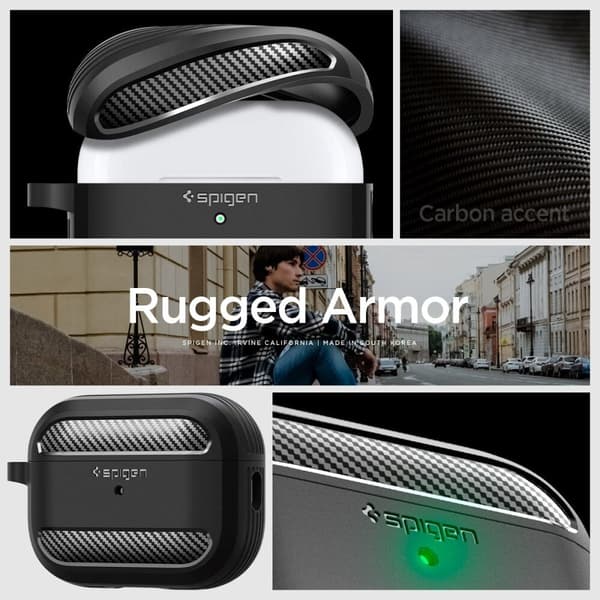 SPIGEN RUGGED ARMOR APPLE AIRPODS PRO 1/2 MATT SVART