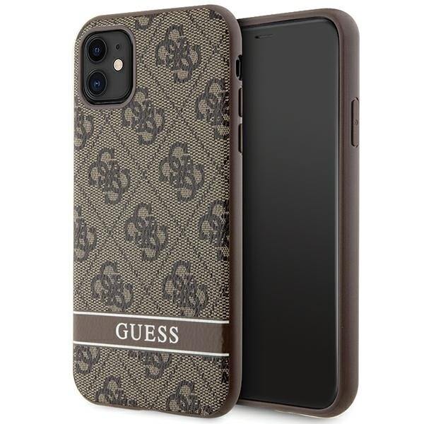 Guess GUHCN61P4SNW deksel til iPhone 11 / Xr - brun 4G Stripe