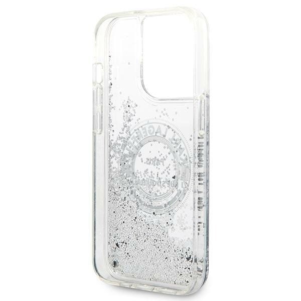 KARL LAGERFELD LIQUID GLITTER RSG ETUI TIL IPHONE 14 PRO - SØLV