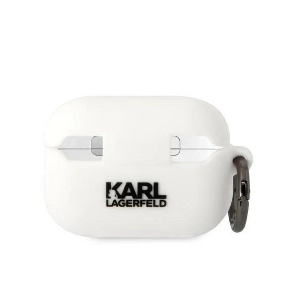 KARL LAGERFELD SILIKONE KARL HEAD 3D ETUI TIL AIRPODS PRO 2 - HVID