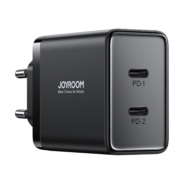 Joyroom JR-TCF09 hurtiglader 2x USB-C 40W - svart