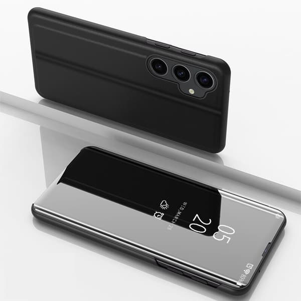 Hard Flip-deksel til Samsung Galaxy S23 FE Clear View-deksel - Svart
