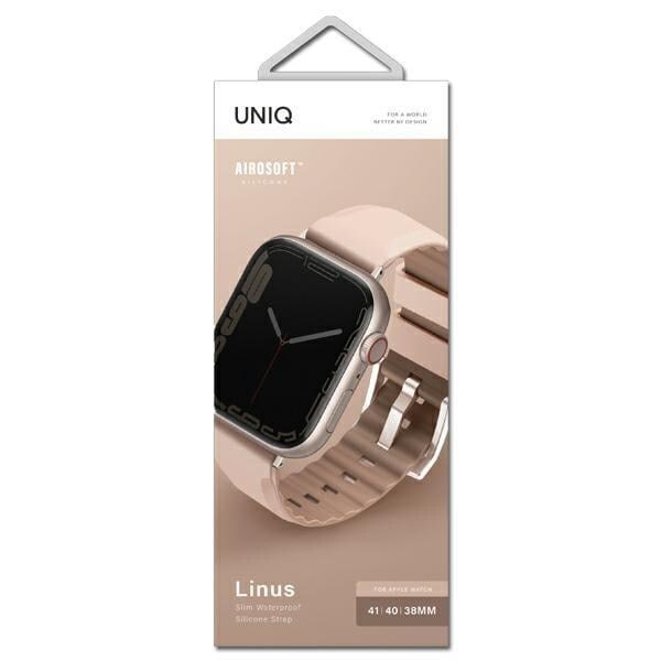 UNIQ Linus Apple Watch Series 4/5/6/7/8/SE/SE2 armbånd 38/40/41 mm. Airosoft Silikon rosa/rød rosa