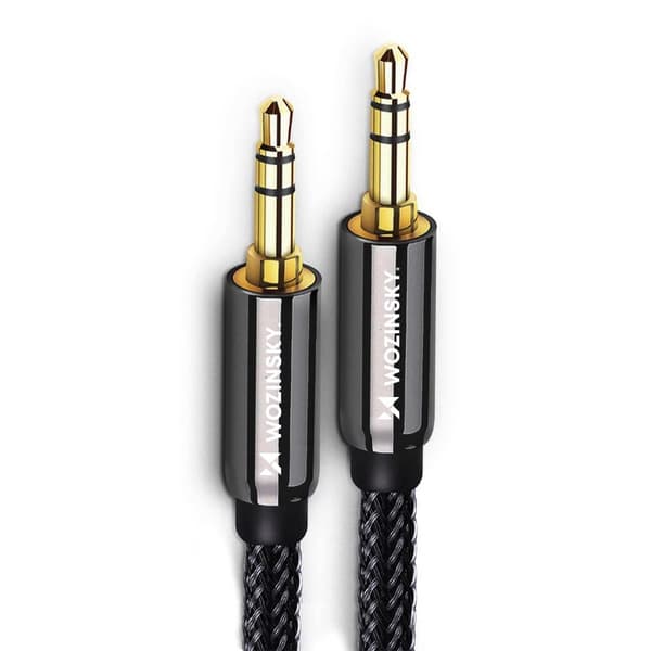Wozinsky universal minijack-kabel 2x AUX-kabel 3 m sort