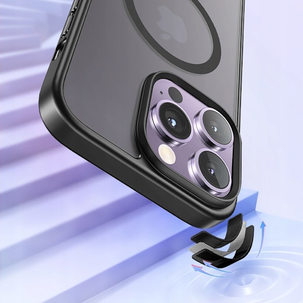 MCDODO MAGNETIC CLEAR FODRAL FÖRSTÄRKAT FOR MAGSAFE IPHONE 15 PRO LILLA