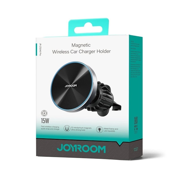 Joyroom magnetisk bilfeste 15W trådløs lader for luftventil svart (JR-ZS240 Pro)