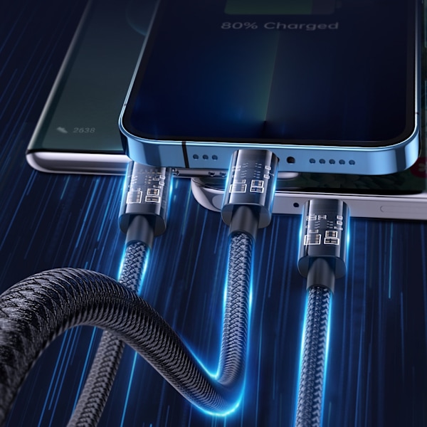 Joyroom 3-i-1 kabel USB - USB Type C / Lightning / micro USB 3,5 A 1,2 m svart (S-1T3015A5)