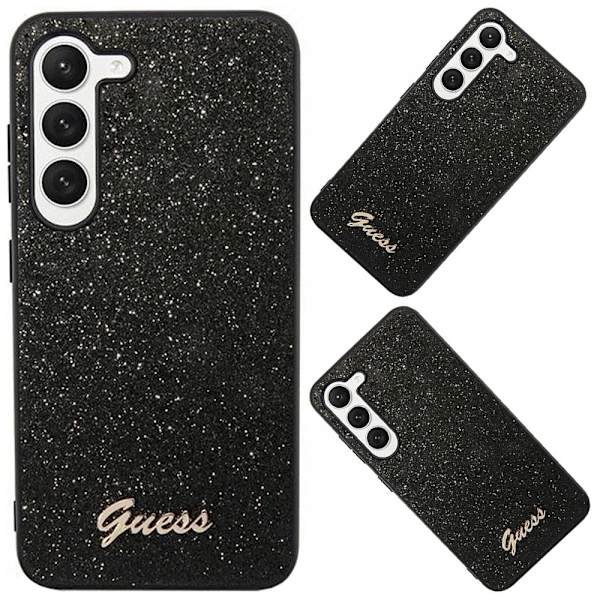 Guess Glitter Script deksel til Samsung Galaxy S24 Ultra - svart
