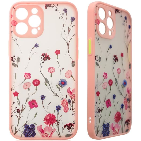 Designetui til iPhone 13 Pro, rosa blomsterdeksel