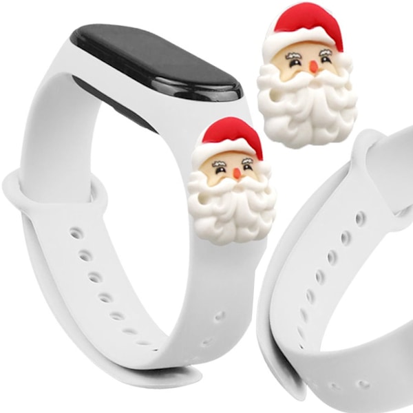 STRAP JULESTEMBAND TIL XIAOMI MI BAND 4/3 JULE HVID (SANTA)