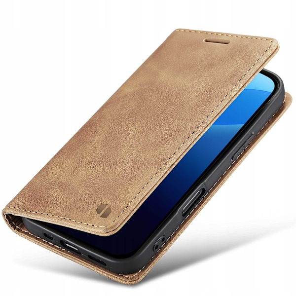 Spacecase Plånboksfodral Till Iphone 16 Pro Max Brunt Läderfodral