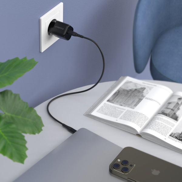 Choetech GaN USB Type C PD vegglader 30W svart (PD5007)