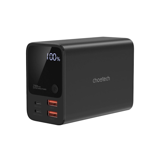CHOETECH B635BK POWERBANK 2XUSB-A / 2XUSB-C 27000MAH - SORT