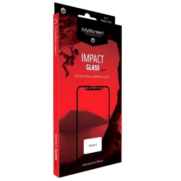 MS ImpactGLASS Edge 3D iPhone X/Xs/11 Pro 5,8" svart/svart Anti-impact hybridglas för hela skärmen 8H