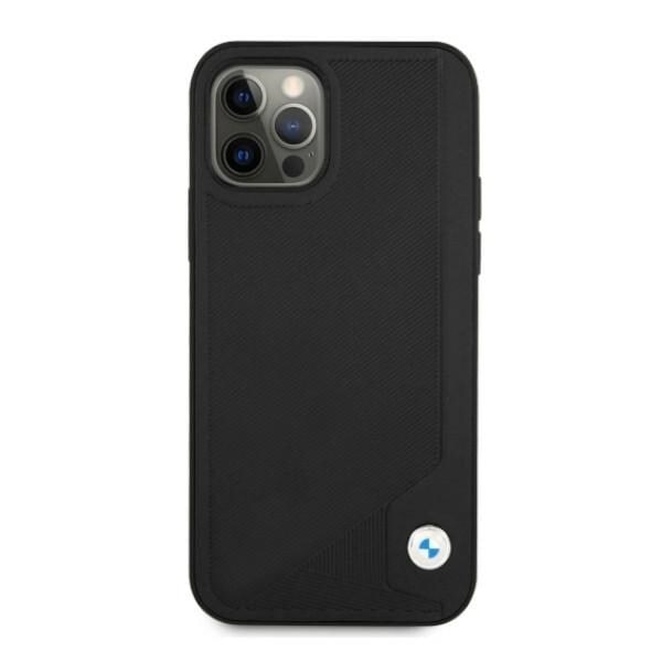 BMW LÆDER DEBOSS ETUI TIL IPHONE 12 PRO MAX - SORT
