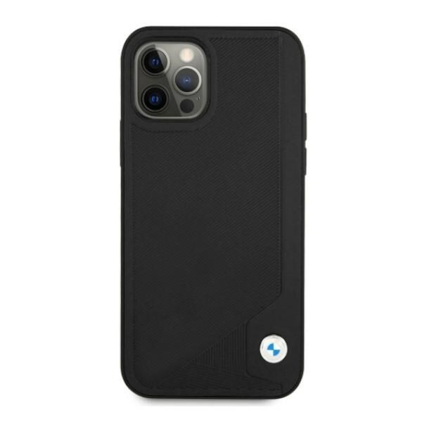Fodral BMW BMHCP12LRCDPK iPhone 12 Pro Max 6,7" svart/svart hårt fodral Läder Deboss