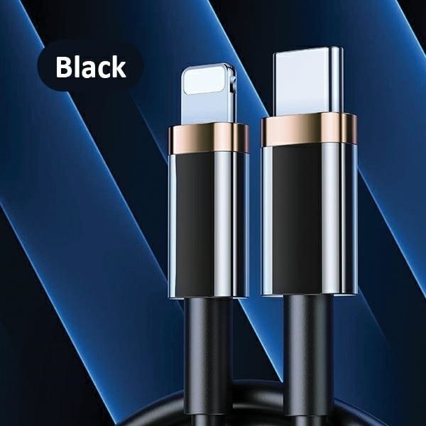 USAMS-kabel U63 USB-C till Lightning 1,2m 20W PD Snabbladdning svart/svart SJ484USB01 (US-SJ484)