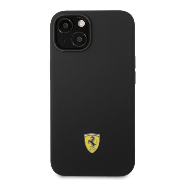 Ferrari FEHMSIP14MBK iPhone 14 Plus 6.7 svart/svart hardt deksel silikonmetalllogo Magsafe