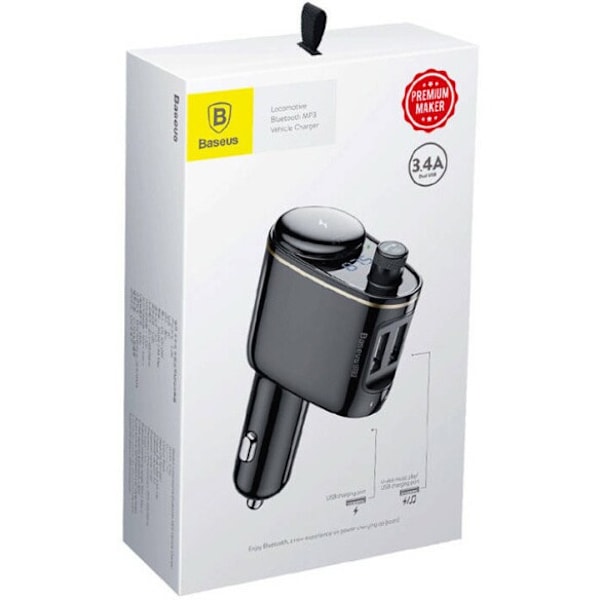 BASEUS CAR FM-SENDER TRÅDLØS BLUETOOTH/USB SORT