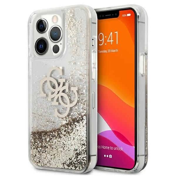 Guess GUHCP13XLG4GGO iPhone 13 Pro Max 6,7" guld/guld hårdfodral 4G Big Liquid Glitter
