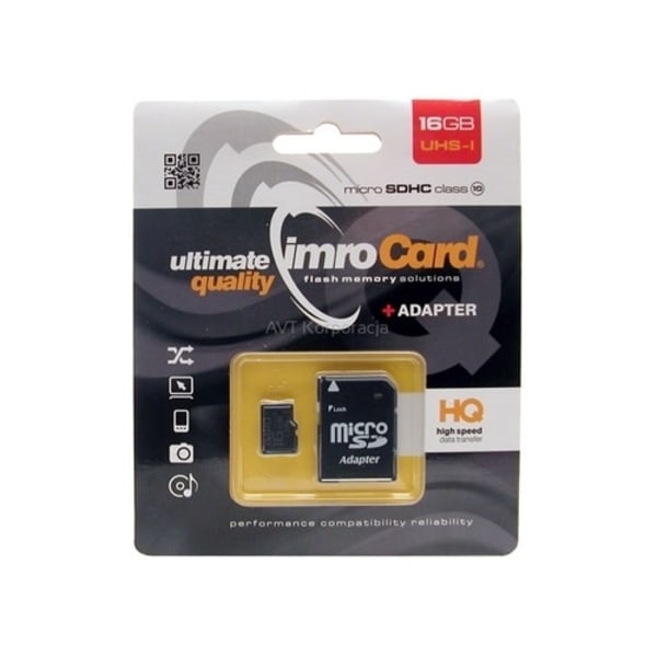 16GB Imro+ adp 10C microSD minneskort