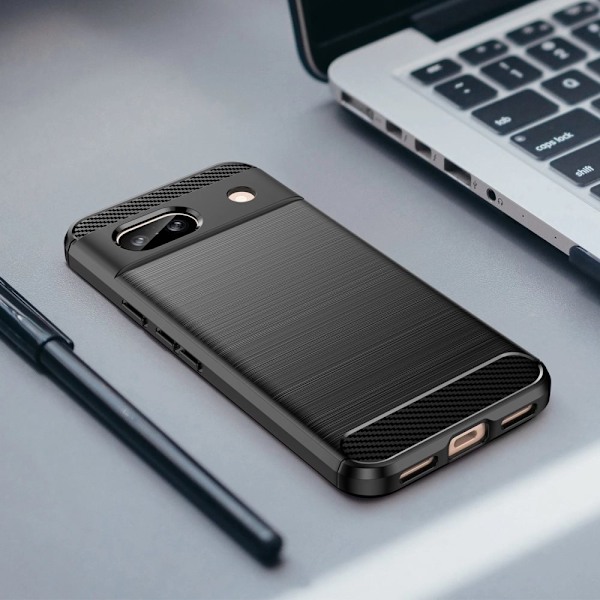 CARBON CASE HOUS COVER BAG CASE TIL GOOGLE PIXEL 8A SORT