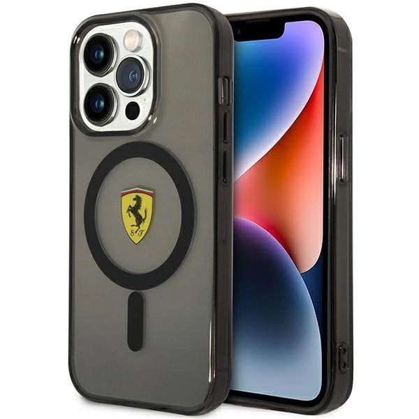 FERRARI TRANSLUCENT MAGSAFE ETUI TIL IPHONE 14 PRO - SORT