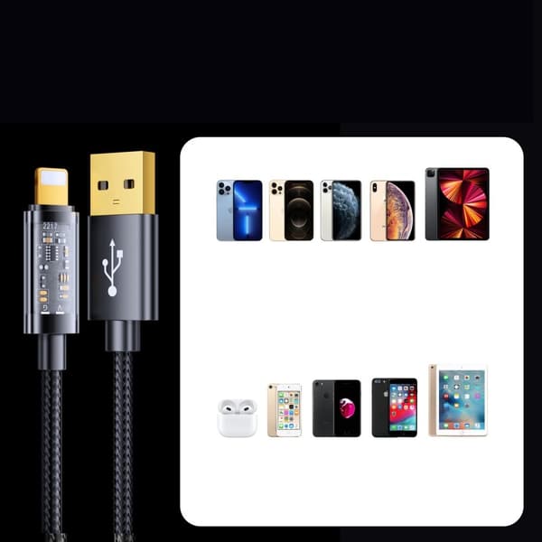 Joyroom USB - Lightning-kabel for lading / dataoverføring 2,4A 20W 2m blå (S-UL012A20)