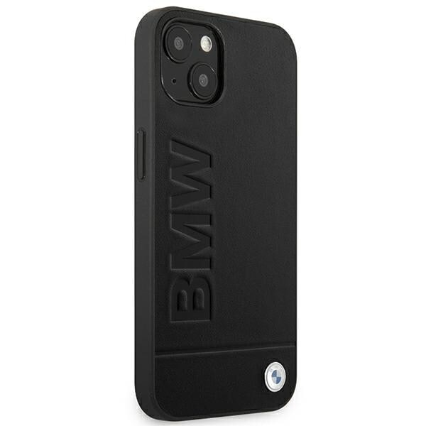 BMW LÆDER STEMPEL ETUI TIL IPHONE 14 PLUS - SORT