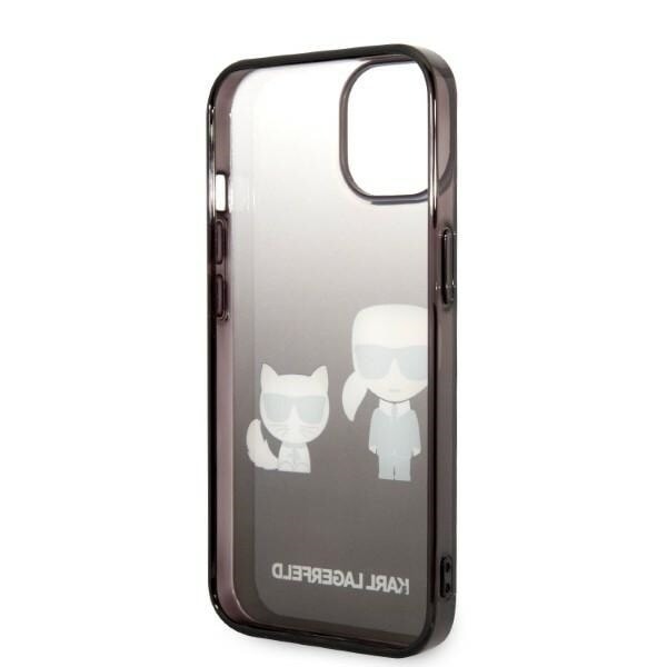 Karl Lagerfeld KLHCP14MTGKCK iPhone 14 Plus 6.7 hardt deksel svart/svart Gradient Ikonik Karl & Choupette