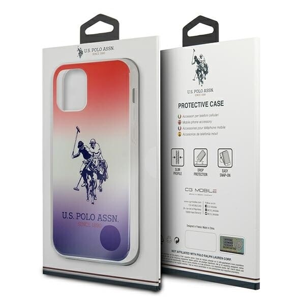 AMERIKANSK SAG POLO ASSN. GRADIENT PATTERN COLLECTION TIL IPHONE 12 PRO MAX - RØD OG BLÅ