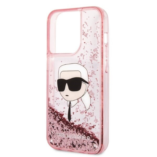 Karl Lagerfeld KLHCP14XLNKHCP iPhone 14 Pro Max 6.7 rosa/rosa hardt deksel Glitter Karl Head