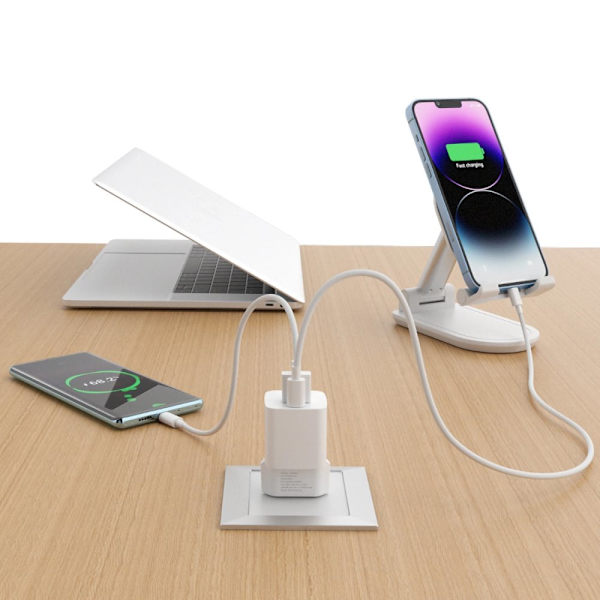 Wozinsky CMWCW 20W USB-C / USB-A vegglader - hvit