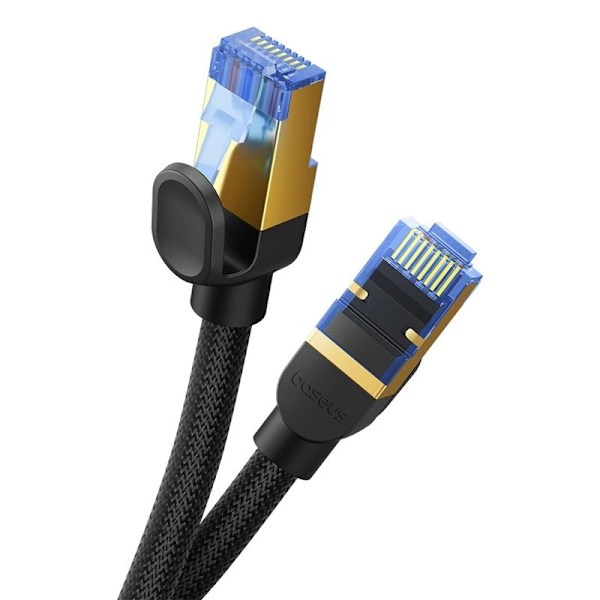 Baseus rask internettkabel RJ45 kat.7 10Gbps 0,5m flettet svart