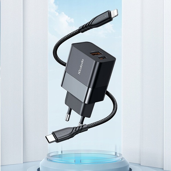 Mcdodo telefonlader, Snabb, USB, USB-C, 20W, for iPhone, universal, svart
