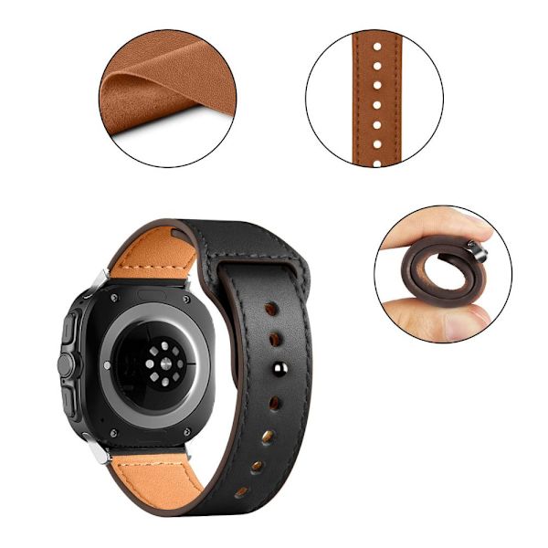 TEKNISK BESKYTTELSE LÆDERFIT SAMSUNG GALAXY UR ULTRA (47 MM) SORT