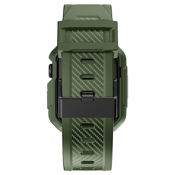 Kingxbar CYF106 2-i-1 pansret veske for Apple Watch SE 8, 7, 6, 5, 4, 3, 2, 1 (41, 40, 38 mm) med stropp grønn