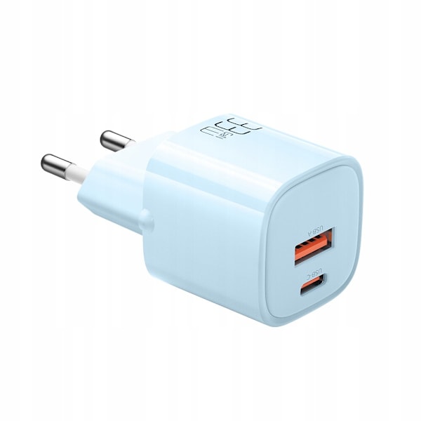 USB/USB-C lader, hurtig, nano, GaN 33W PD, blå McDodo