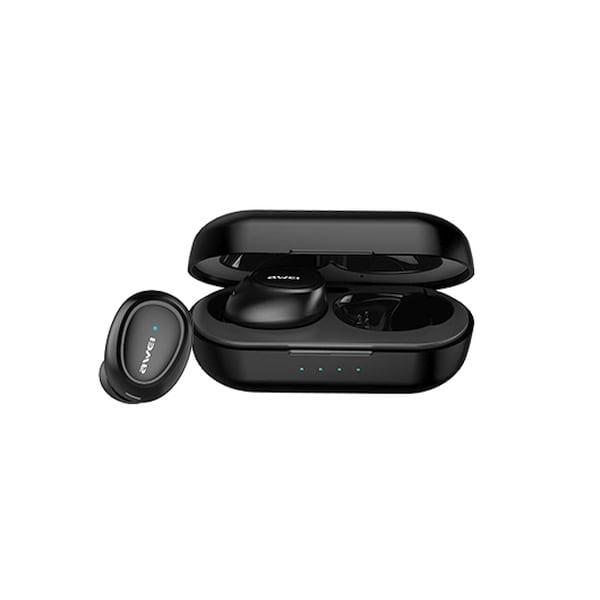 AWEI Bluetooth 5.0 T16 TWS hörlurar + dockningsstation svart/svart