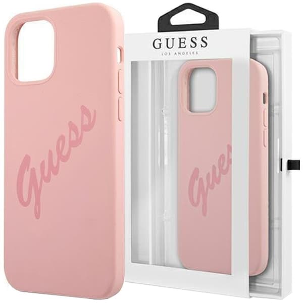 Guess GUHCP12SLSVSPI iPhone 12 mini 5.4 rosa/rosa hardt deksel Script Vintage