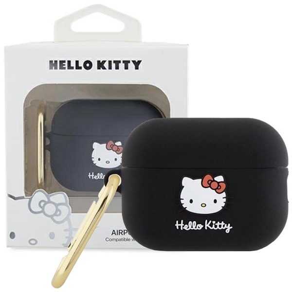 HELLO KITTY SILIKONE 3D KITTY HEAD CASE TIL AIRPODS PRO 2 (2022/2023) - SORT