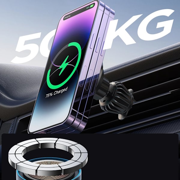 Joyroom magnetisk bilfeste 15W trådløs lader for luftventil svart (JR-ZS240 Pro)