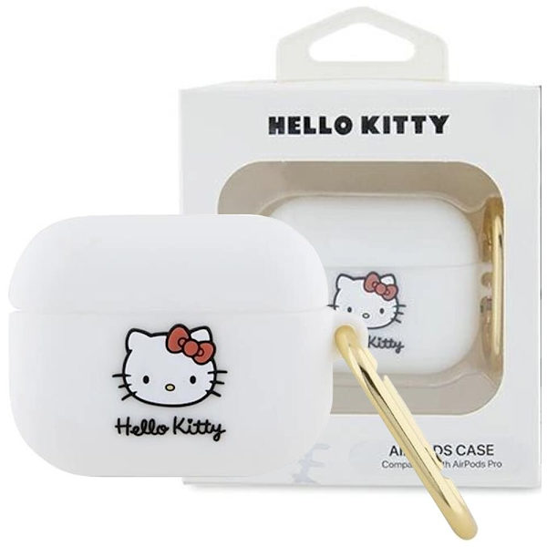 Hello Kitty Silikon 3D Kitty Head Case for AirPods Pro - Hvit
