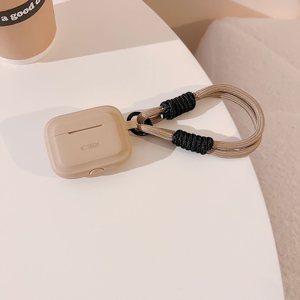 TECH-PROTECT SILIKONE ROPE APPLE AIRPODS PRO 1/2 CAFFE LATTE